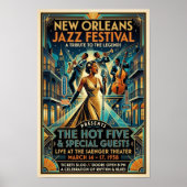 Affiche d'art Jazz Vintage 1930 (Devant)