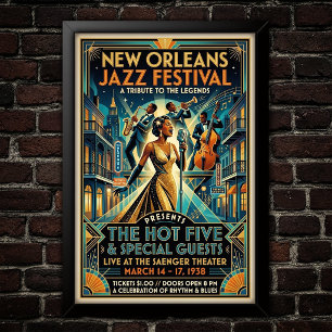 Affiche d'art Jazz Vintage 1930