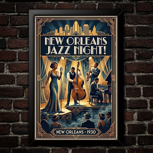 Affiche d'art Jazz Vintage 1930