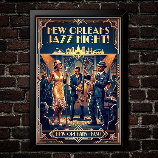 Affiche d'art Jazz Vintage 1930