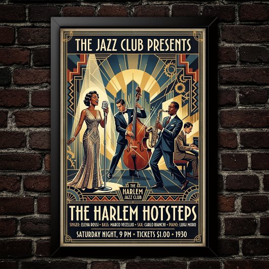 Affiche d'art Jazz Vintage 1930