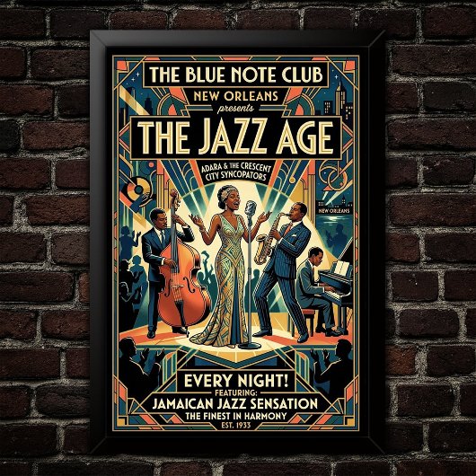 Affiche d'art Jazz Vintage 1930