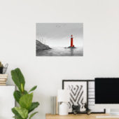 Affiche d'art "Le Phare Cramoisi" (Bureau à domicile)