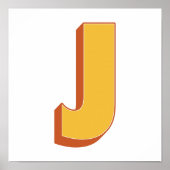 Affiche d'art lettrage, monogramme J, initiale en (Devant)