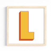 Affiche d'art lettrage, monogramme L, initiale de
