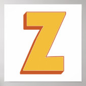Affiche d'art lettrage, monogramme Z, initiale de (Devant)