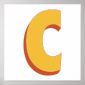 Affiche d'art lettre, monogramme C, initiale de ty (Devant)