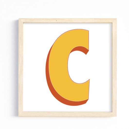 Affiche d'art lettre, monogramme C, initiale de ty
