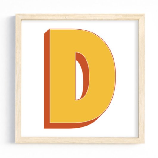 Affiche d'art lettre, monogramme D, initiale de ty