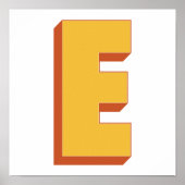 Affiche d'art lettre, monogramme E, initiale de ty (Devant)