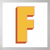 Affiche d'art lettre, monogramme F, initiale en ca (Devant)