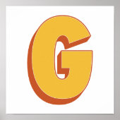 Affiche d'art lettre, monogramme G, initiale de ty (Devant)