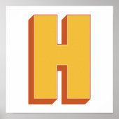 Affiche d'art lettre, monogramme H, initiale de ty (Devant)