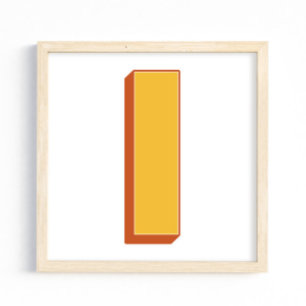 Affiche d'art lettre, monogramme I, initiale de ty