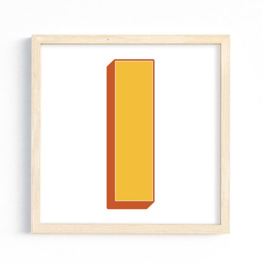 Affiche d'art lettre, monogramme I, initiale de ty