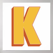 Affiche d'art lettre, monogramme K, initiale de ty (Devant)