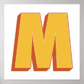 Affiche d'art lettre, monogramme M, initiale de ty (Devant)