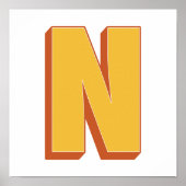 Affiche d'art lettre, monogramme N, initiale de ty (Devant)