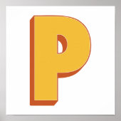 Affiche d'art lettre, monogramme P, initiale de ty (Devant)