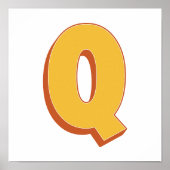 Affiche d'art lettre, monogramme Q, initiale de ty (Devant)