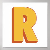 Affiche d'art lettre, monogramme R, initiale de ty (Devant)