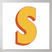 Affiche d'art lettre, monogramme S, initiale de ty (Devant)