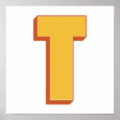 Affiche d'art lettre, monogramme T, initiale de ty (Devant)
