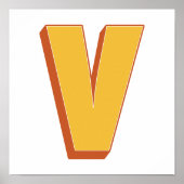 Affiche d'art lettre, monogramme V, initiale de ty (Devant)