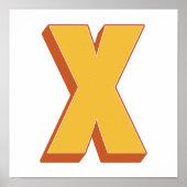 Affiche d'art lettre, monogramme X, initiale de ty (Devant)
