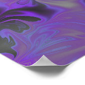 Affiche d'art liquide bleu, blanc, noir, violet (Coin)