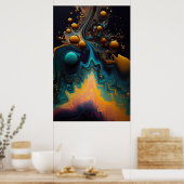 Affiche d'art liquide versé (Cuisine)