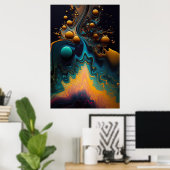 Affiche d'art liquide versé (Bureau à domicile)