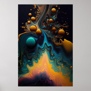 Affiche d'art liquide versé