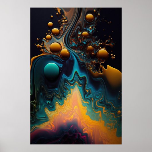 Affiche d'art liquide versé (Devant)