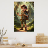 Affiche d'art Little Explorer Jungle Adventure (Cuisine)
