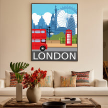 affiche d'art londonien rétro