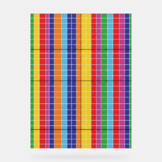 Affiche d'art moderne à motif de grille arc-en-cie