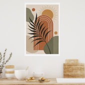 Affiche d'art Moderne Boho à feuille de palmier (Cuisine)