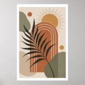 Affiche d'art Moderne Boho à feuille de palmier (Devant)