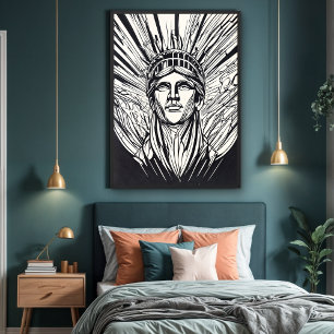Affiche d'art moderne de la Statue de la Liberté