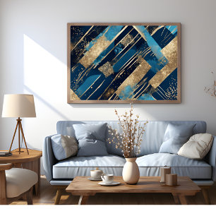 Affiche d'art moderne élégante avec paillettes ble