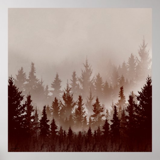 Affiche d'art moderne forêt foncée le jour du brum (Devant)