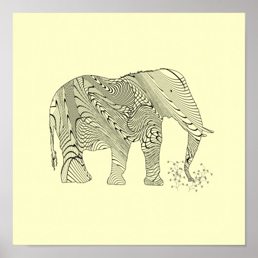 Affiche d'art Motif Elephant (Devant)
