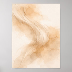 Affiche d'art mural abstrait Golden Flow – Moderne
