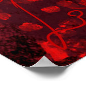 Affiche d'art mural abstrait rouge romantique (Coin)