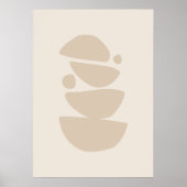 Affiche d'art mural aux formes abstraites neutres (Devant)