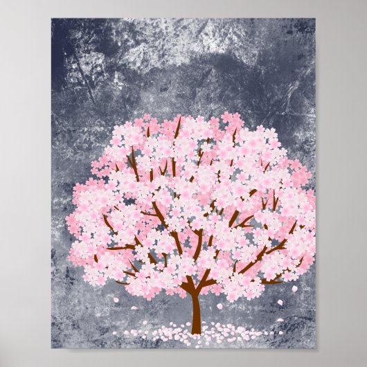 Affiche d'art mural d'arbre de fleurs de cerisier (Devant)