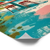 Affiche d'art mural de café de plage côtière rétro (Coin)