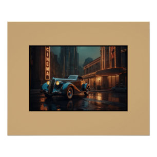 Affiche d'art mural de cinéma voiture vintage Art 