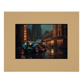 Affiche d'art mural de cinéma voiture vintage Art 